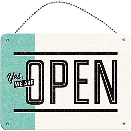 Nostalgic-Art 26901-Open/Closed-Blechschild 15x20 cm, Blech, Mehrfarbig, 15x20cm