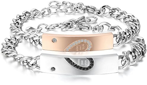 OIDEA Partner Armkette Elegant aus Edelstahl, Herz Puzzle Freundschaftsarmbänder für Damen Herren