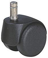 Proroll | Stuhlrolle | Rad-Ø 50 mm | VE 5 Stk | mit Steckbolzen mit Klemmring | schwarz | 11 x 22 mm | hart | für weiche Böden