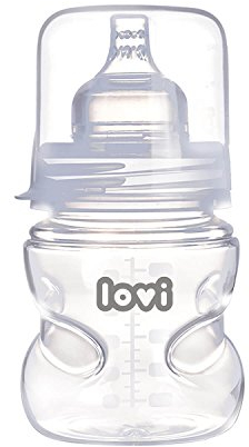 LOVI Babyflasche Selbststerilisierende, 0+ Monate, Stört nicht den Saugreflex des Kindes, BPA frei, 150ml