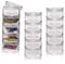 Baker Ross AW341 Stackable Screw Top Storage Pots, Perfect to Fill, Organise, Tidy and Store Craft Materials, Ideal for School, Home, Craft Groups and More (Pack of 3)