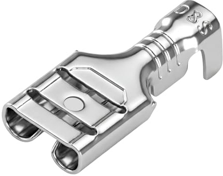 Heschen Female Spade Quick Splice Crimp Terminals, 6.3mm Crimp Connector, Non insulated, 100 Pcs