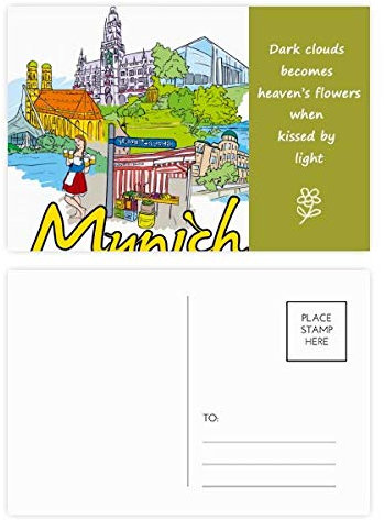 Deutschland München Landmark Architektur Poesie Postkartenset Dankeskarte Postkarte Postkarte Seite 20 Stück