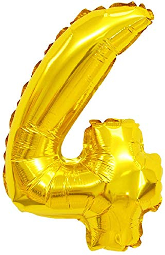 Folienballons Folienballons Buchstaben Zahlen Gold 80cm Partydeko XXL Luftballons, Plastik, 4 - Gold, Gold