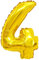 Folienballons Folienballons Buchstaben Zahlen Gold 80cm Partydeko XXL Luftballons, Plastik, 4 - Gold, Gold