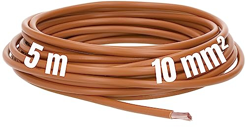 Lapp 4520035 H07V-K - Cable de cableado (5 m, 10 mm², flexible, PVC, cable de 10 mm²), color marrón
