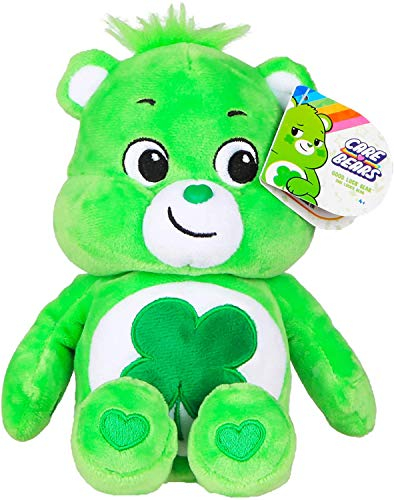 Care Bears - Basic Fun Good Luck Bear 22 cm Bohnenplüsch – Sammlerstück Weicher Kuschelteddy mit Kleeblatt-Bauchabzeichen Kinder & Sammler ab 4 Jahren