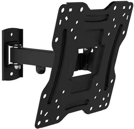 MAHARA Multi-position TV Wall Mount - Black single arm TV bracket with tilt & turn. Suitable for TV & computer monitor screens up to 43. VESA Compatible, Max TV weight 20Kg