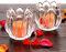 Hosoncovy Lot de 2 photophores en verre transparent en forme de tulipe