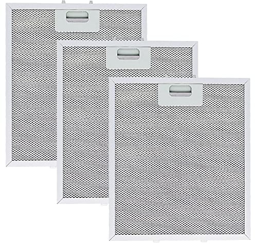 Filtro Campana Extractora 305 x 267, Filtro de Grasa Compatible con Elica Campana Extractora de Cocina por Poweka (3 Piezas)