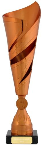 Druckspezialist Pokal LAON Pokalset Trophäe Gold Silber Bronze mit Gravur (Bronze - 33 cm)