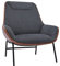 Miliboo Sessel Design Braun mit Stoff in Velours-Optik, Dunkelgrau
