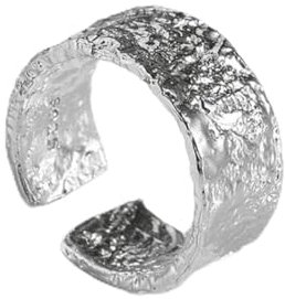 MAYIYAHO Ins Style Round Rings Fashion Simple Retro Temperament Unregelmäßige Bumpy Gold Tin Foil Opening Love Ring