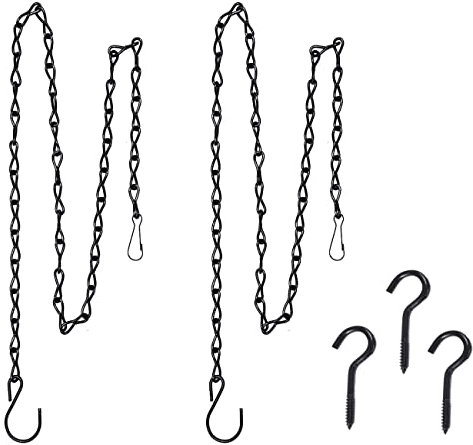 Sayago 5er Set Edelstahl Kette mit S Haken und Karabiner Ersetztbar Schraubhaken zum Aufhängen für Vogelhaus Vogelfutterhaus Wildvogelfutter Nistkasten Blumenampel Laternen Windlicht mit Henkel (50cm)