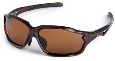 Polarisierte Sonnenbrille Radbrille für Herren und Damen UV400 Schutz Fahrradbrille Sportbrille für Radfahren Angeln Golf und Beachvolleyball (GlossyBrown)
