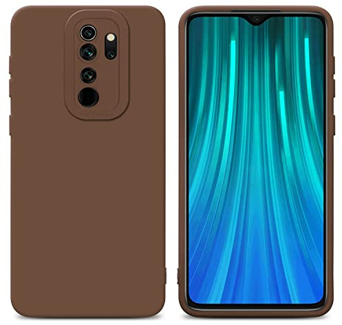 Cadorabo Hülle kompatibel mit Xiaomi RedMi Note 8 PRO Schutzhülle TPU Silikon Case Liquid Design mit Kameraschutz Slim Kratzfest Gummi mit Rundumschutz Case Hülle für Xiaomi RedMi Note 8 PRO in Braun