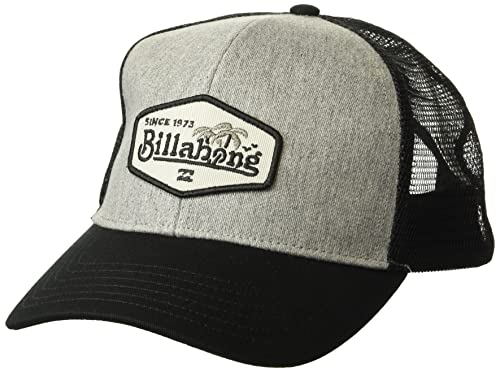 Billabong Herren Trucker-Mütze, verstellbar, Netzrücken, wandig Baseballkappe, schwarz/grau, Einheitsgröße