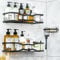 PNNP Duschablage Ohne Bohren - Duschregal Schwarz - Badezimmer Regal Edelstahl mit Seifenschale - 3 Stück, Shampoo Halterung für Dusche