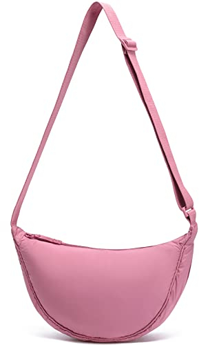 YIKOEE Halbmond-Tasche für Damen und Herren, kleine Umhängetasche, Halbmond-Form, Pink, Small