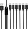 Maxhood USB C Splitter Cable - 6 in 1 USB 2.0 Type A to 6 Type-c Male Charger Cable with 3A Fast Charge for Android, Samsung, Tablet, 1.5ft