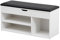 AVC Designs 90cm Shoe Bench White Wooden Shoe Storage Cabinet Organiser With Seat Cushion