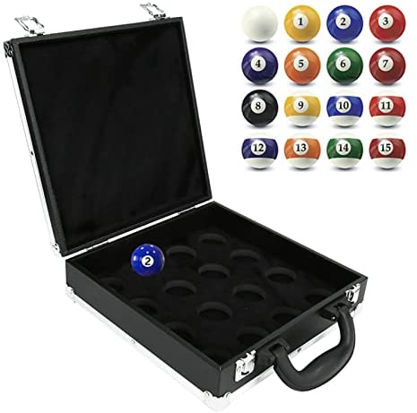 Cocoarm Snooker Billiard Balls Storage Box Holds 16 Balls Pool Balls Carrying Case Securely Closes with 2 Stainless Steel Latches, Provides Extra with Foam Padded Interior