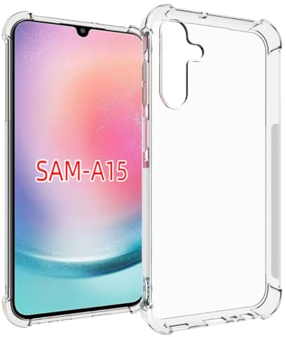 Wigento Für Samsung Galaxy A15 Schock TPU Schutz Handy Hülle Tasche Etui Cover Transparent