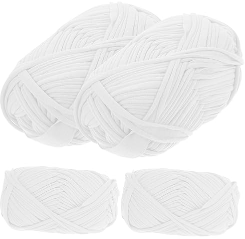 DIYEAH 4 Rouleaux pelote de laine fil à crocheter confortable fil géant materiel de bricolage laine epaisse fil de tissage à la main tricot tisser itinérant brochettes faites à la main