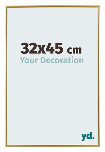 Your Decoration - Bilderrahmen 32x45 cm - Gold - Bilderrahmen aus Kunststoff mit Acrylglas - Antireflex - 32x45 Rahmen - Evry