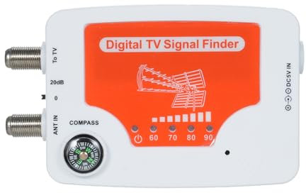 Digital TV Signal Finder Mini Signal Finder Digital Aerial Terrestrial TV Antenna Signal Strength Meter Detector Receiver Signal Strength Meter with Compass
