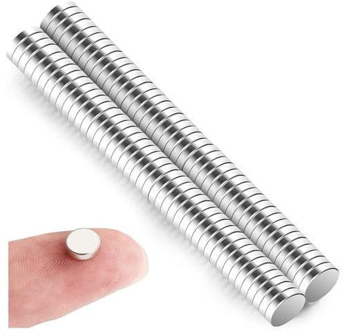 Mini Magnete Stark,100 PCS 5x2mm Runde Kleine Magnetes Vernickelter Stahl Kühlschrank Magnete für Whiteboard Pinnwand Magnettafel Kühlschrank