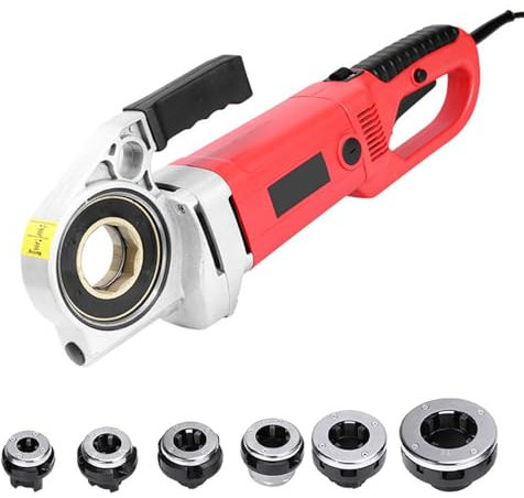 Filiera Elettrica per Filettatura Di Tubi Kit per filettatura tubi a cricchetto, filettatura tubi elettrica - 2300 W, macchina per filettatura tubi per impieghi gravosi con 6 filiere e custo