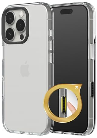 RhinoShield Clear Hülle für iPhone 16 Pro Max | Anti-Vergilbung, transparent, hohe Klarheit, stoßfest, Fallschutz nach Militärstandard