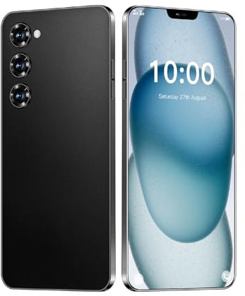 Fine Life Pro Android-Telefon, 6,3-Zoll-Bildschirm, 4G-LTE Smartphone, Dual-Kameras, 4GRAM, 128GROM, erweiterbar 128GB, Dual-SIM-Karten, geeignet für Anfänger (3, Dark)