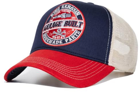 King Kerosin Garage Built Trucker Cap Unisex Cap blau/rot 100% Baumwolle Biker, Rockabilly, Rockwear