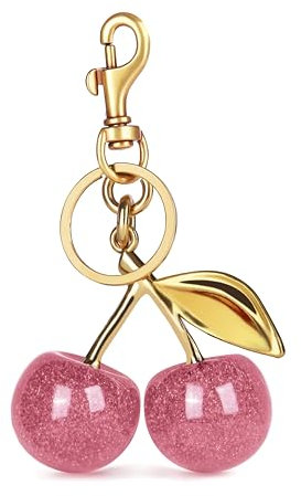 OVRUNS Cherry Bag Charm Women Cute Cherries Keychain Sparkling Purse Charms Pendant for Handbag Wallet Car Phone