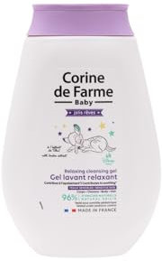 Corine de Farme, Gel Lavant Relaxant 250ml à l'Extrait de Tilleul pour Bébé - Doux, Hypoallergénique, Parfum Apaisant, Idéal pour Peau Sensible et Cheveux Délicats, Testé Pédiatriquement