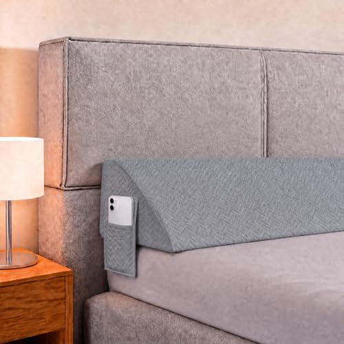 LELEFIDO Keilkissen – Matratzenkeil & Bett-Lückenfüller aus hochdichtem Schaumstoff, Lesekissen mit Seitentaschen, ideal für den Abstand zwischen Matratze und Kopfteil