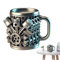 Lunaobrik Tasse en acier inoxydable avec poignée, Tumbler de café mécanique - Moteurs V8/V6 de 300 ml Tasses à café | Tasses de camping en métal, gobelet de voyage isolé avec poignée, double paroi