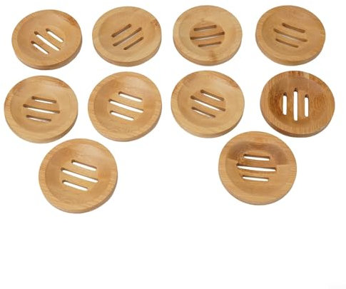 Porte-savon vintage en bois de forme ronde, fabriqué à la main