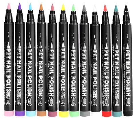 Dog Nail Polish - 12pcs Dog Safe Paint For Nails | Quick Dry Pet Safe Nail Polish, 12 Colors Creative Pet Set For Dogs Nail Beauty