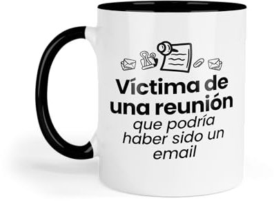 Kembilove Taza de Cerámica 330ml “Víctima de una Reunión que Podría Haber Sido un Email” | Regalo Divertido para Oficina | Humor Sarcástico para Compañeros de Trabajo