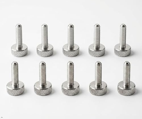 PrecisionGeek Viti zigrinate M4 in alluminio argento – Lunghezza 15 millimetri – Per acrilico, metallo e legno – Confezione da 10 pezzi