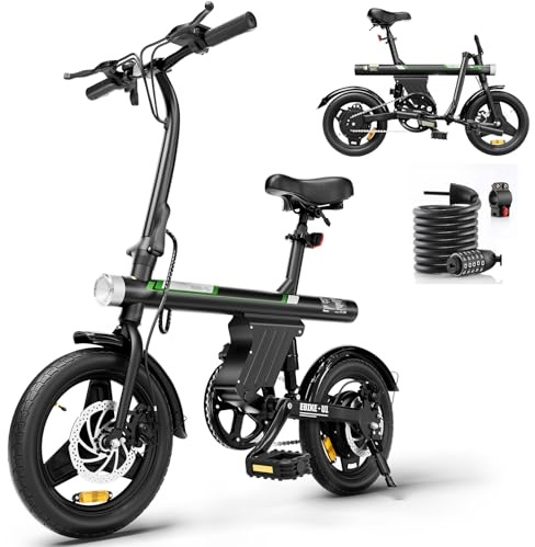 Finbike E-Bike für Erwachsene 250W Motor, 20km/h Ebike Klapprad, 14 Zoll E Bike Herren mit Smart Uphill, 432Wh Batterie, Electric Bike mit 25 Miles PAS Reichweite, Elektrofahrrad Klappbar für Damen