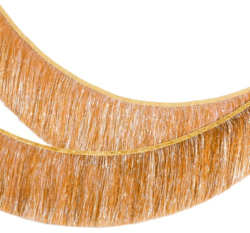 MOMAHUA Lametta Fransen Girlande Orange, 20x200cm Metallic Foil Fringe Garland Lametta Glitzer Vorhang für Parade Floats, Verlobung Hochzeit, Weihnachten, Geburtstagsparty, Fransengirlande
