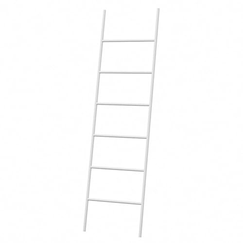 Scala Porta Asciugamani a 6 Pioli, Porta Asciugamani da Bagno e Camera, Design Freestanding e Salvaspazio, Scaletta Robusta e Moderna(White)