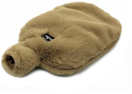 Luxury Microwavable Hot Water Bottle – Fully Heatable & Freezable | Faux Fur Cover with French Lavender Scent | Soothes, Warms & Comforts | Reusable Heat Pack for Pain Relief (Latte)