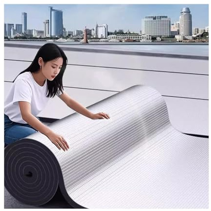 Selbstklebende Isolierrollen，Kautschuk Dämmmatten Dämmung Isolierung，reflektierende Aluminiumschaum Isolierung，Aluminium Blasenwärme Thermo Reflektorplatten.(1*3m/3.2*9.8ft,10MM(THK))