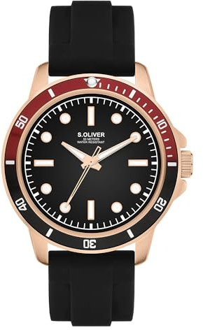 s.Oliver Herrenuhr - 41 mm - analoge Armbanduhr mit Quarzwerk - Multifunktion & 3 Zeiger - hoher 5 ATM wasserdicht - Kratzfest