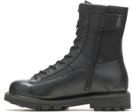Bates Men's 8 DuraShock Lace-to-Toe Side Zip Work Boot, Black, 10 M